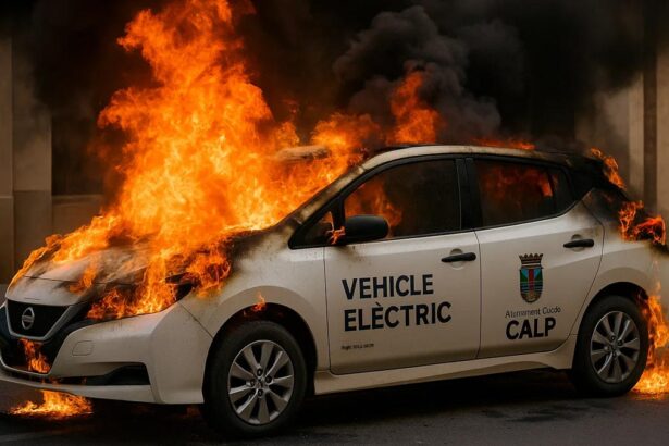 Feuer in Calpe - Elektroauto der Stadt Calpe brennt