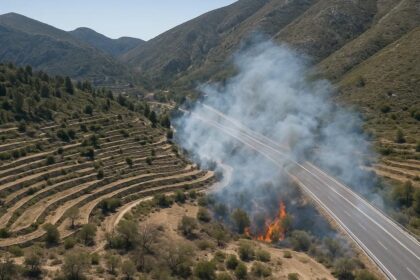 Waldbrand an der AP-7 bei Calpe